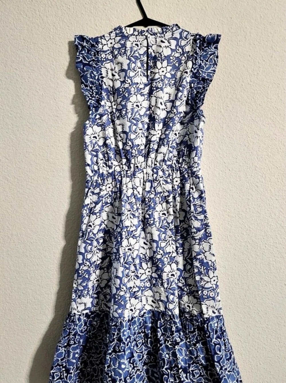 J.Crew Ruffle Tiered Floral Mini Dress Blue & White - size 2 - Picture 2 of 6